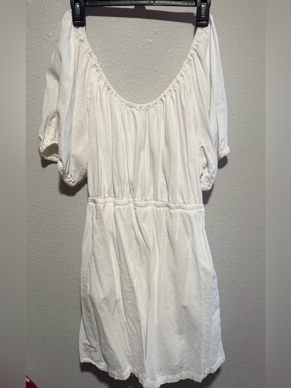 Old Navy White Mini Peasant Dress